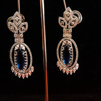 Sparkling Silver based earring with careful stitching of American Diamond