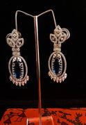 Sparkling Silver based earring with careful stitching of American Diamond