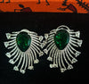 Sparkling Silver based earring with careful stitching of American Diamond