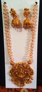Pleasing and graceful necklaces laden with exquisite work of Temple jewelry structure and ruby stones