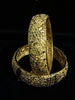 Traditional Vintage Style Gold Plated Bangles for Women Set of 2 (2-6,2-8)