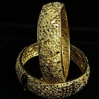 Traditional Vintage Style Gold Plated Bangles for Women Set of 2 (2-6,2-8)