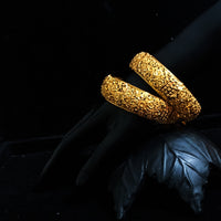 Traditional Vintage Style Gold Plated Bangles for Women Set of 2 (2-6,2-8)