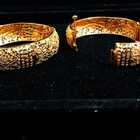 Traditional Vintage Style Gold Plated Bangles for Women Set of 2 (2-6,2-8)