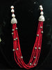 Pleasing and graceful necklace laden with exquisite work of wine colored crystals, beautiful high quality pearls