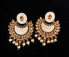 Classy Light Weight White Colored Earring with delicate work of pearl and  Meenakari work.