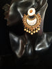Classy Light Weight White Colored Earring with delicate work of pearl and  Meenakari work.