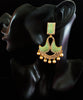 Sparkling Stand-out Rama Green dangler Earring crafted with Meenakari work