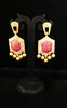 Sparkling Stand-out Red dangler Earring crafted with Meenakari work
