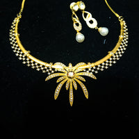 Elegant Necklace studded with American Diamond