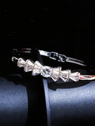 Gorgeous Platinum Colored Copper Bracelet with Jarkan Stones Studded .