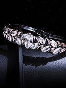 Gorgeous Platinum Colored Copper Bracelet with Jarkan Stones Studded .