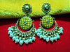 E0122_Gorgeous Meenakari earring with delicate Meenakari work  studded with stones and embellished with pearls