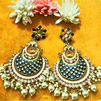 E0126_Stunning Meenakari danglers with delicate Meenakari work with a touch of pearls.