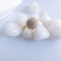 N081_Elegant Gold & Silver plated dual tone necklace set with earrings and ring studded with American Diamond stones with a touch of pearls.