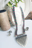 N084_Exquisite German silver oxidized necklace set studded with pink and green ruby stones