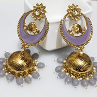 E0140_Gorgeous meenakari jumkas with delicate meena work embellished with beads.