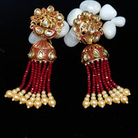 E0132_Classy  crystal chain drop earring with delicate kundan work.