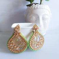 E0142_Classy Style Meenakari danglers studded with stones with a touch of crystals.