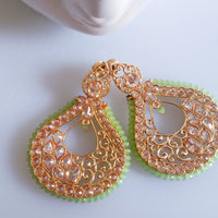 E0142_Classy Style Meenakari danglers studded with stones with a touch of crystals.