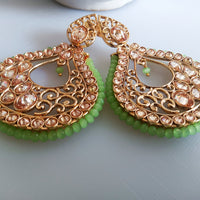 E0142_Classy Style Meenakari danglers studded with stones with a touch of crystals.