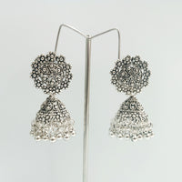 E0310_Premium  German silver Oxidized jumkas.