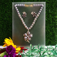 N094_Fancy necklace set studded  with a touch of stones.