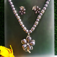 N094_Fancy necklace set studded  with a touch of stones.