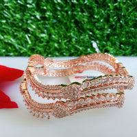 B077_Gorgeous  Rose Gold American diamond bangles .