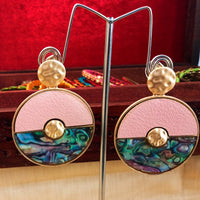 E0340_Classy  disc shaped vibrant earrings (medium size).