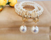 E0347_Classy pearl drop earring (medium size ear drop hangings).