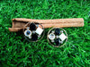 E0358_Classy stud earrings studded with black stones.