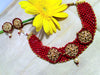 N070_Gorgeous Crystal Choker Necklace with delicate Kundan work embellished with pearls.