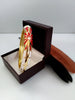 B093_Classy Style white & golden Color Designed Meena Pital Enamel Bangles with base color Golden(Free Size)
