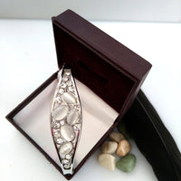 B0104_Elegant  metal base color  bracelet studded with  stones (Free size).