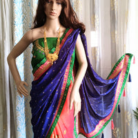 S01_Designer Silk Sarees Dual tone color with attached blouse piece & borders along with tassel .