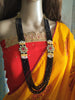 N0128_Gorgeous black Crystal necklace set studded with kundan stones.