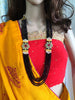 N0128_Gorgeous black Crystal necklace set studded with kundan stones.