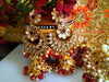 N0153_Classy Elaborated choker necklace set studded  with  Kundan stones with a touch of maroon beads & pearls.