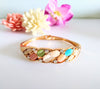 B0107_Elegant  metal base color fashionable bracelet studded with vibrant  stones (Free size).