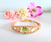 B0116_Elegant metal base color  bracelet studded with vibrant stones (Free size).