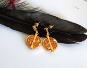 E0437_Classy crystal embossed earring (ear drop earring).