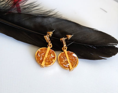 E0437_Classy crystal embossed earring (ear drop earring).