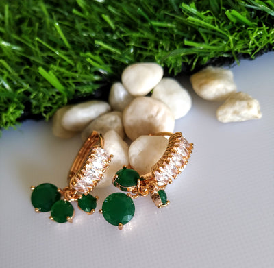 E0436_Premium American Diamond studded ear drop earring.