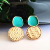 E0389_Classy jute embossed earrings (ear drop hangings).