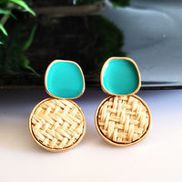 E0389_Classy jute embossed earrings (ear drop hangings).