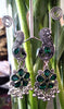 E0395_Gorgeous  peacock design danglers studded with green stones & with a touch of bead drops (long hangings).