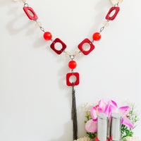 N0167_Vibrant Glossy colored bead Necklace.