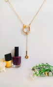 N0171_Gorgeous Glossy metal base necklace with a touch of stones.