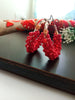E0497_ Classy hoop earring with a touch of bright red beads (medium size hanging)